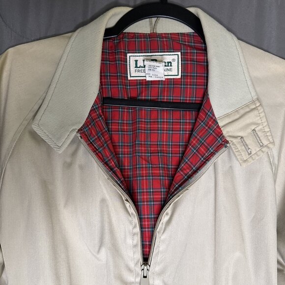 Vintage L.L. Bean Windbreaker Jacket Mens Size 42 Cream Zip Pockets - Picture 3 of 16